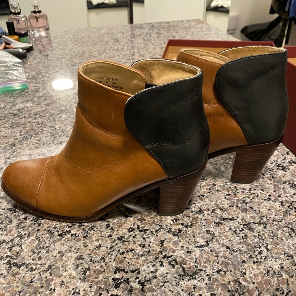 Wolverine leather booties. Two tone. Come inbox. Worn twice! - Picture 5 of 8